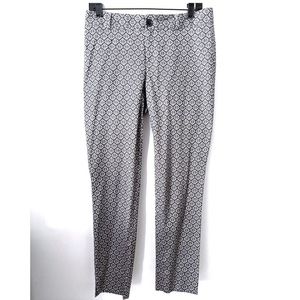 Banana Republic Brocade Pattern Silver and Black Camden Pant size‎ 4